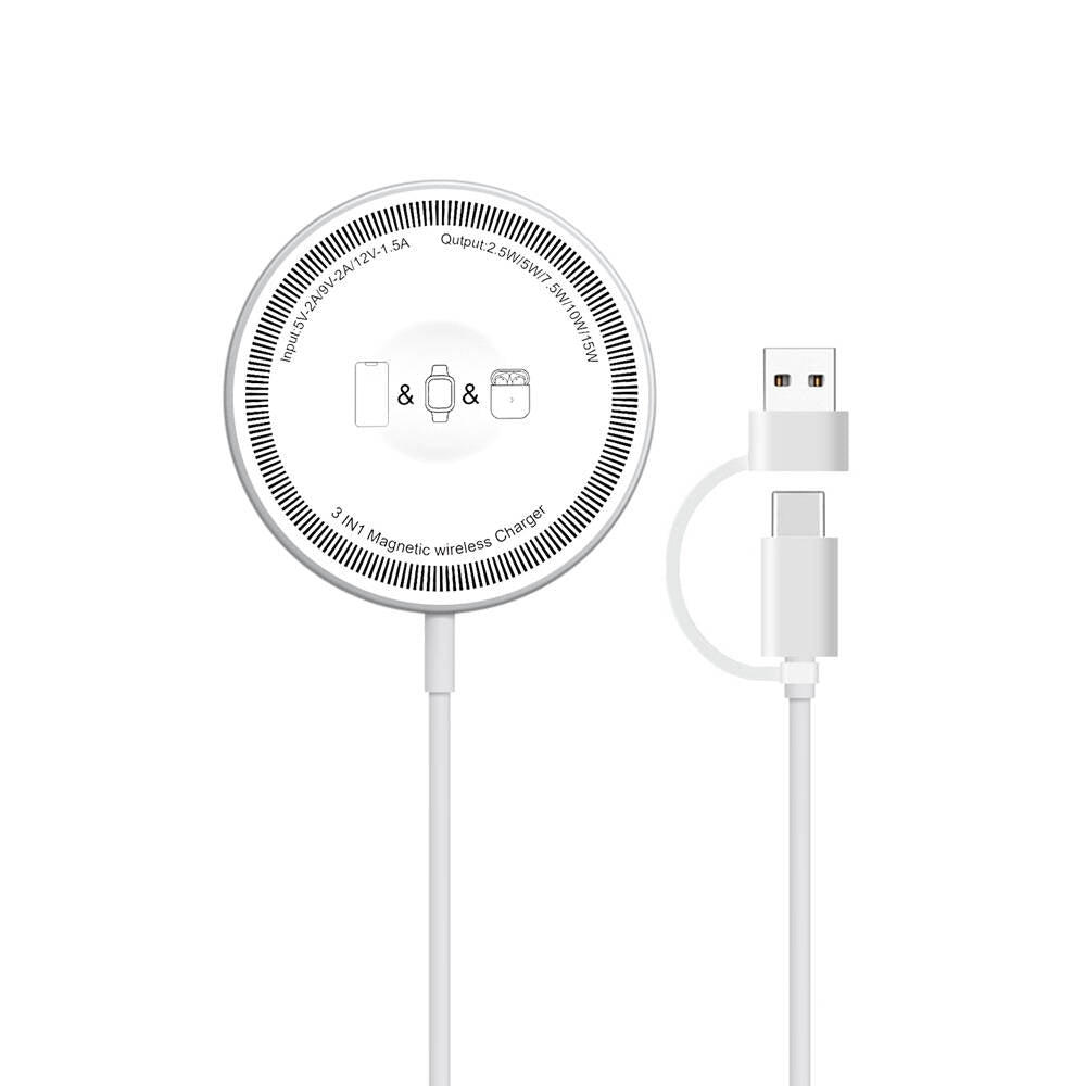 Cargador inalámbrico 3 en 1 Vitog WC06 para Apple Watch+AirPods+teléfono