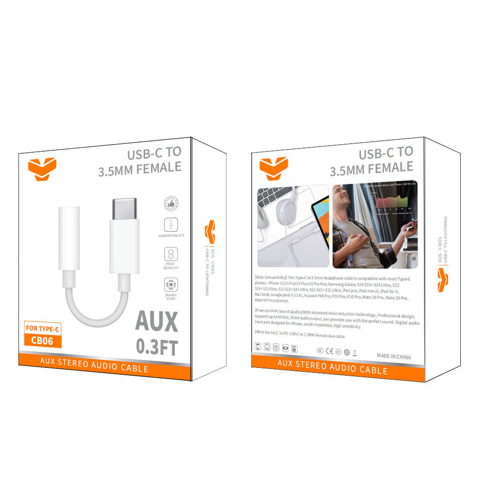 Vitog USB-C to 3.5MM Female Aux Cable CB06