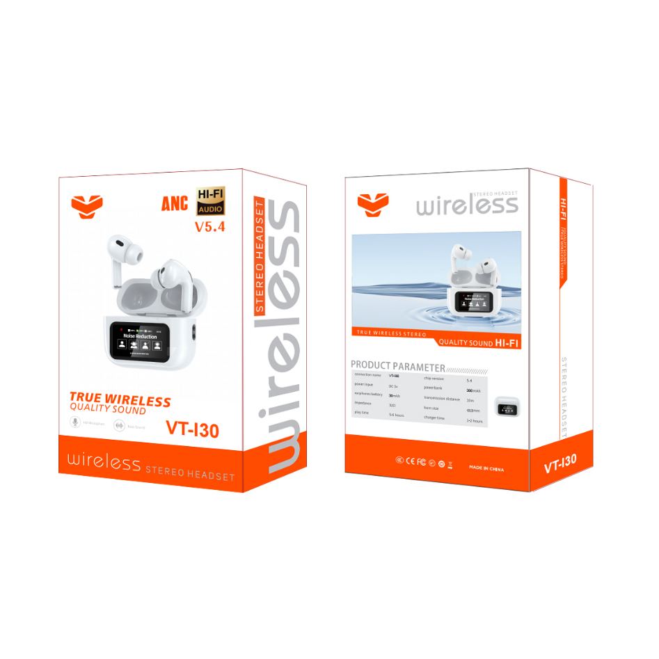 Vitog Al Two-Way Translation Earbuds 150 Languages vt-i30 bluetooth earphone with smart touch screen