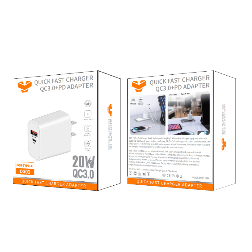 Cargador de pared Vitog 20W QC3.0+PD CG01