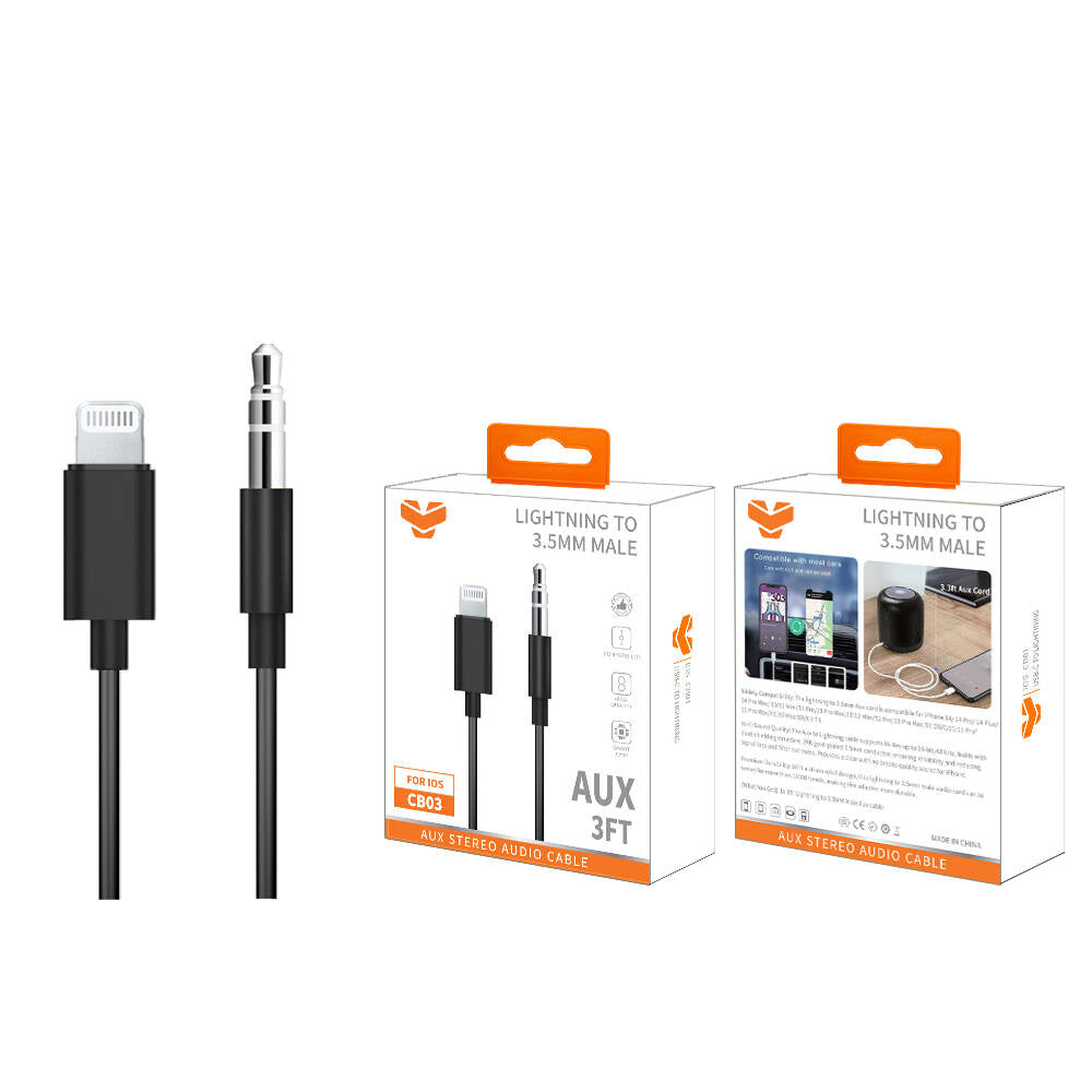 Vitog Lightning to 3.5MM Male Aux Cable CB03