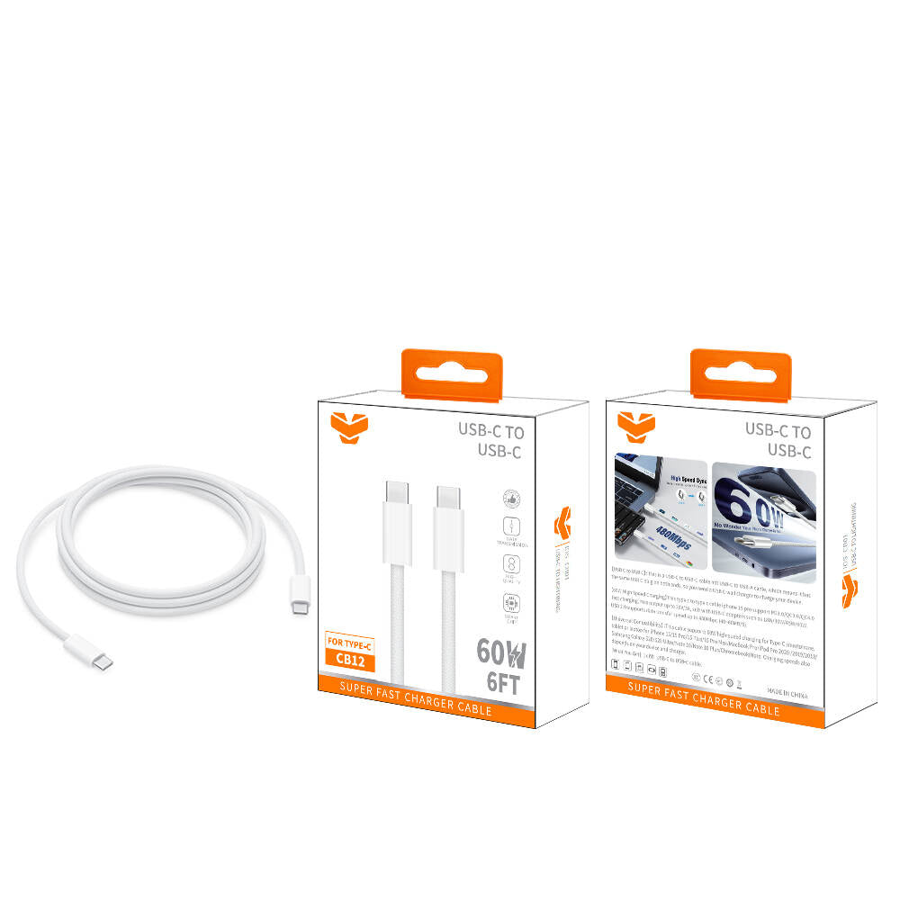Cable USB-C a USB-C Vitog 60W de 1,8 m CB12