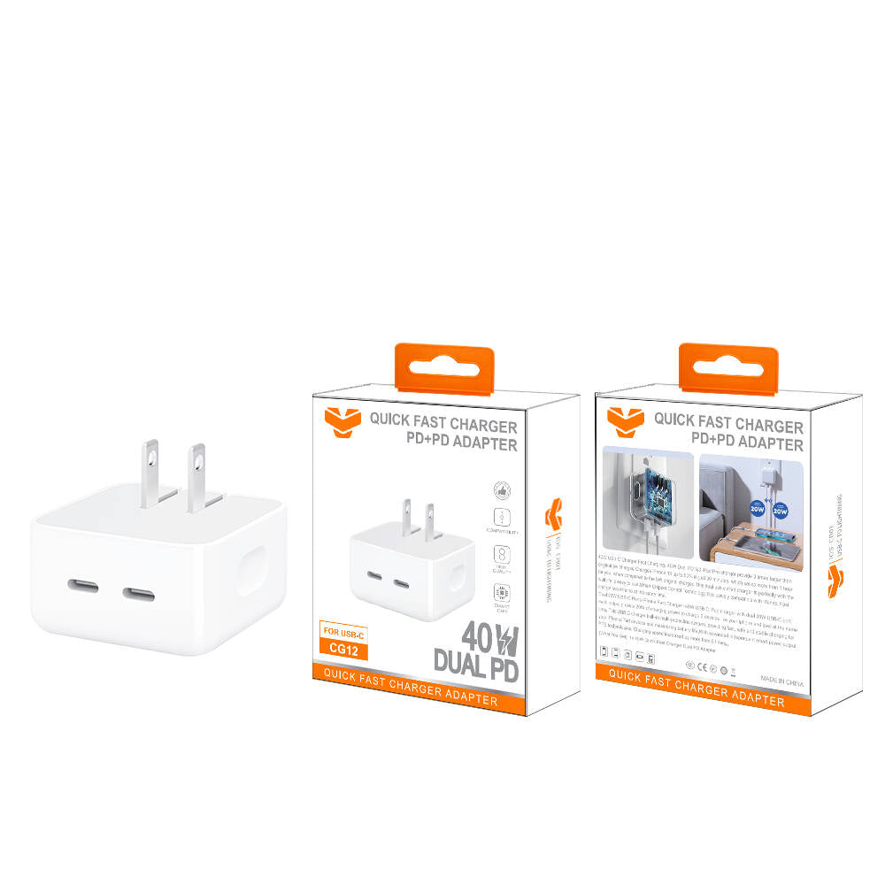 Cargador de pared doble PD de 40W Vitog CG12
