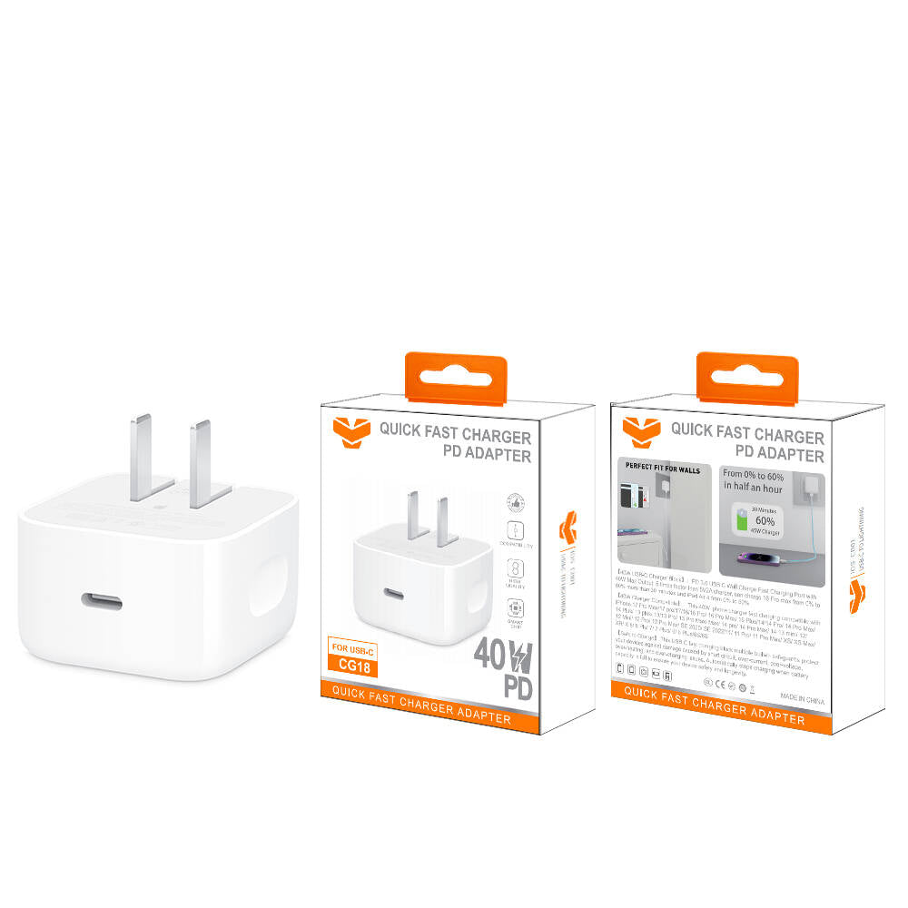 Cargador de pared Vitog CG18 de 40W PD