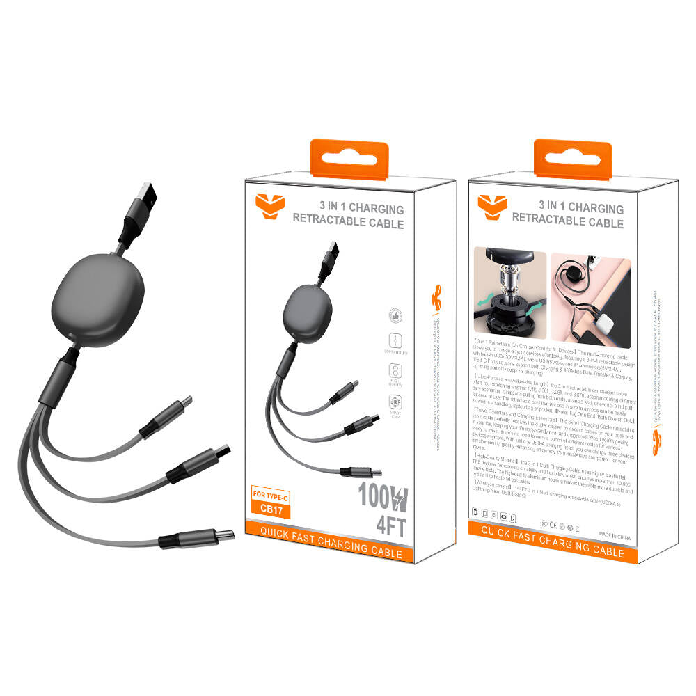 Vitog CB17 100W 3 in 1 retractable cable