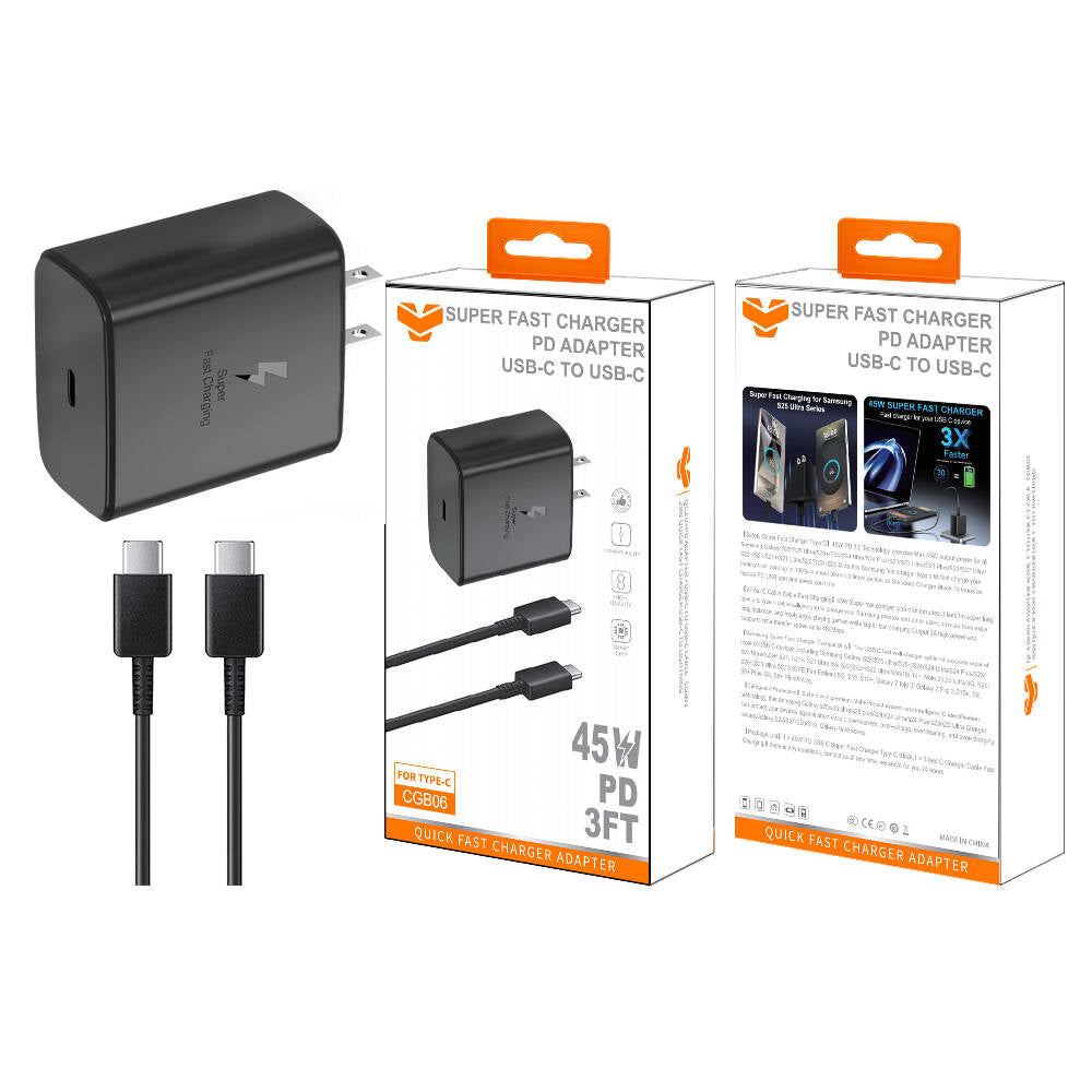 Cargador de pared PD Vitog CGB06 de 45 W + Cable USB-C a USB-C de 60 W