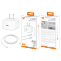 Cargador de pared Vitog CGB08 de 40W PD + cable USB-C a USB-C de 3 pies y 60W